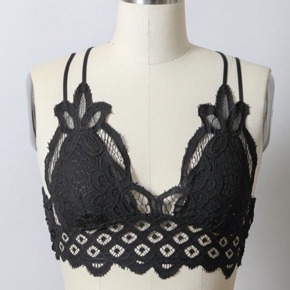 💗 White lace bralet sexy boho double strap - Picture 8 of 10